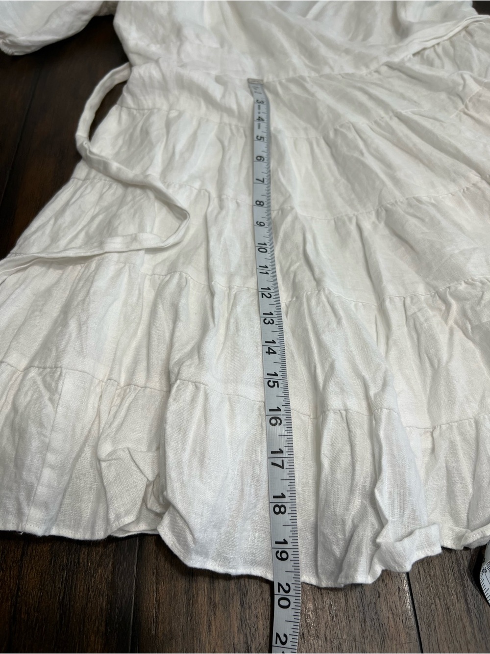 Lilly Pulitzer Iralee Wrap Dress Women’s Sz 12 White Linen Ruffle Tiered Short - Picture 10 of 11